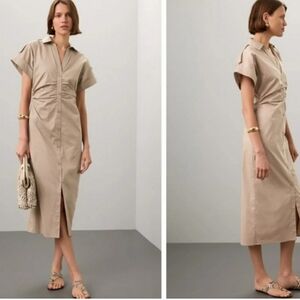 Saunders Collective Tan Shirt Dress